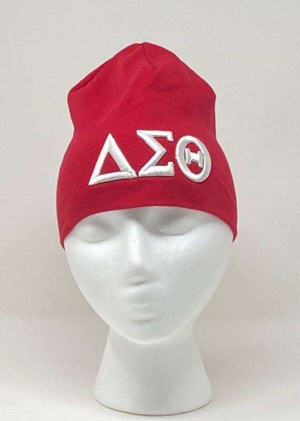 Red Scully Hat with White DST Symbols - Image 3