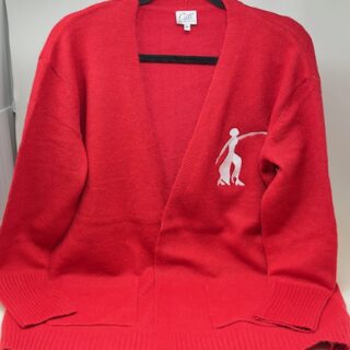 CA586 Red Knit-Cardigan with Fortitude - Sizes Available SM-XL