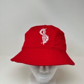 BU236 Red Bucket Hat with White DST Torch