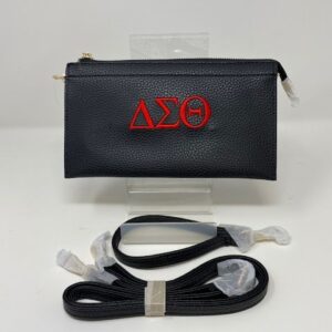 PR#7070 Black 2 strap wallet/crossbody/wristlet bag