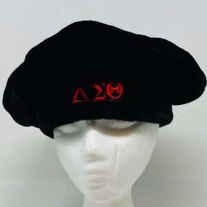 Black Fur Hat with Red DST Symbols