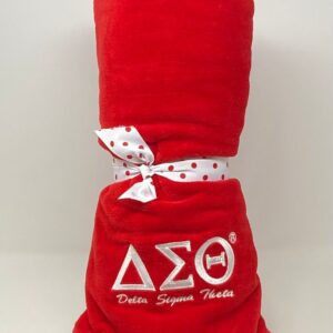 Red Delta Beach Towel with White DST Symbols & Lettering