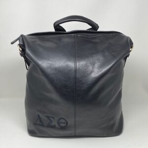 FB#1001 All Leather Black Backpack with Black DST Symbols
