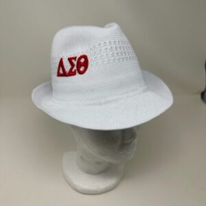 MA33 White Fedora with Red DST Symbols