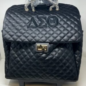 #XC8721 Black Quilted-Leather Rollie with Black DST Symbols