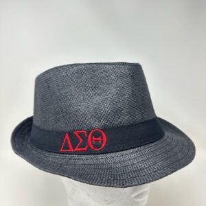 MA34 Black Fedora-Black Ribbon with Red DST Symbols