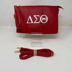 #8623 Red clutch with white DST symbols