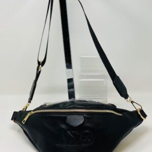 Black fanny pack/crossbody with Black DST symbols