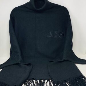 #2103 Black on Black Knit Turtle Neck Shawl/Sweater with Black DST Symbols